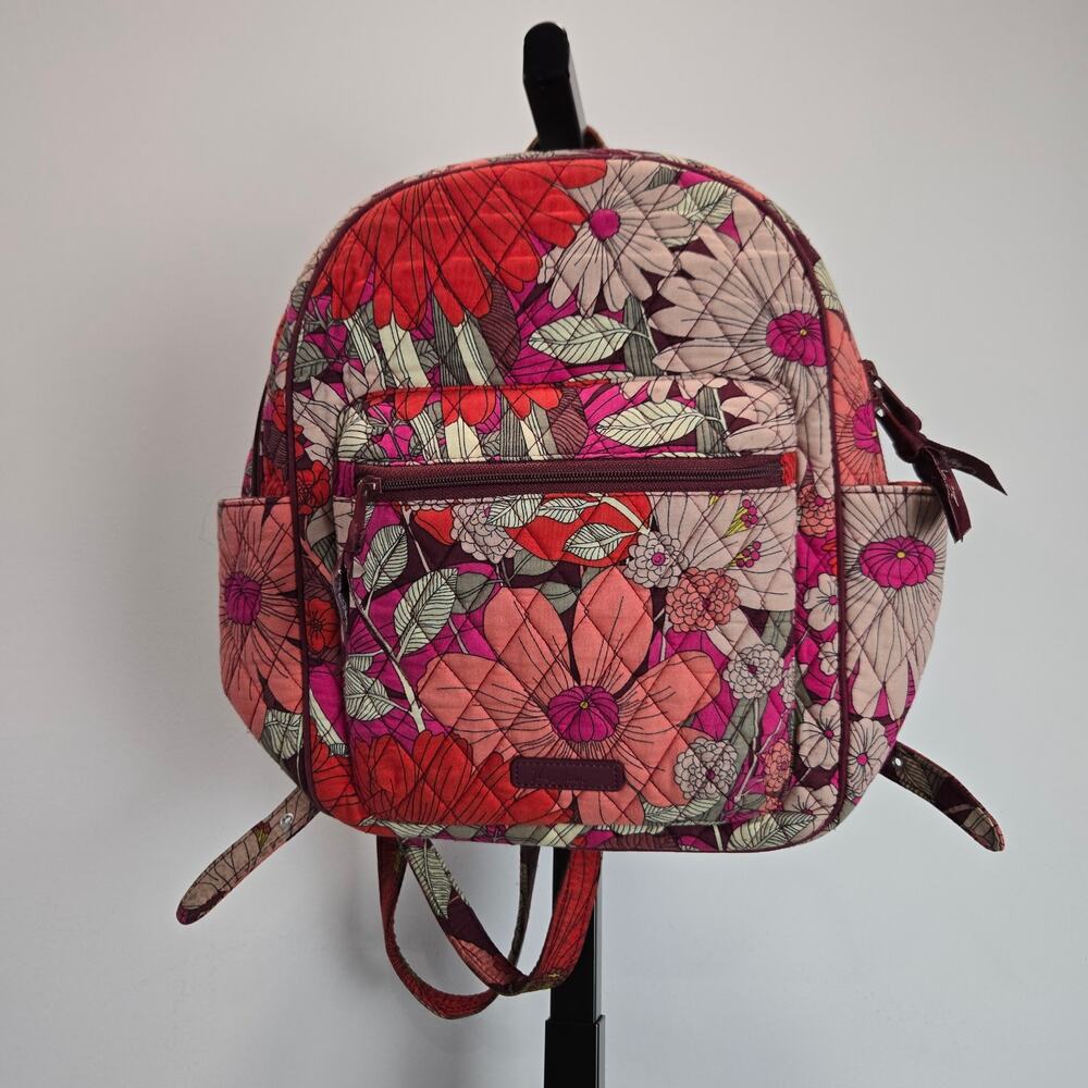 Vera Bradley Mini Quilted Backpack Peach Pink Floral Print Fairy Boho